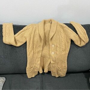 Rubbish Cable Knit Cardigan Sweater - Tan